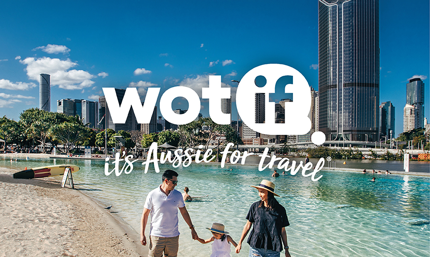 Family standing on Streets Beach in Brisbane